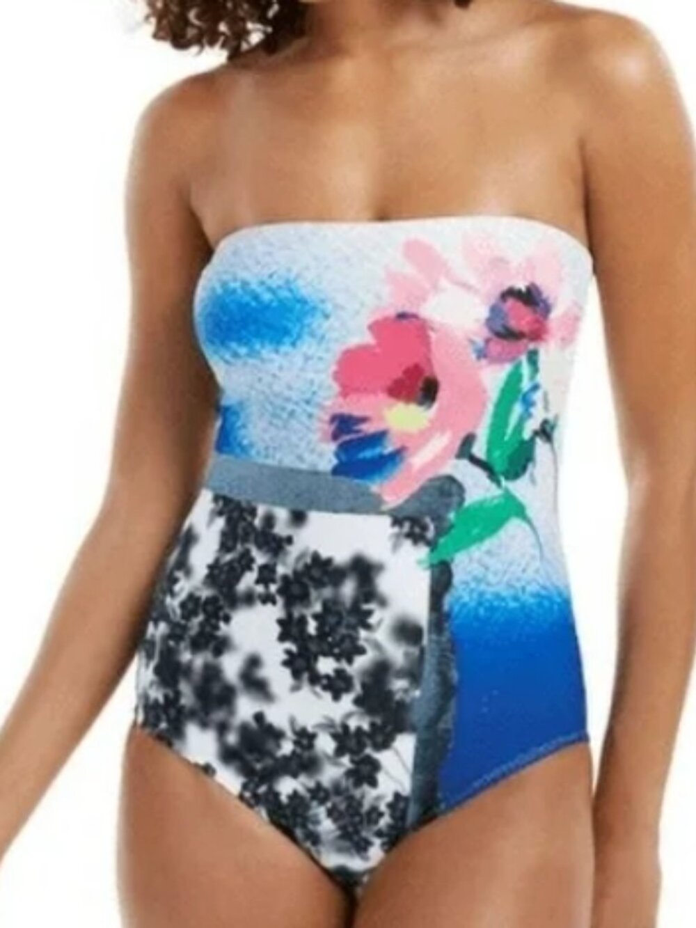 Calvin Klein One Piece Bandeau Swimsuit with Attachable Straps, 8.